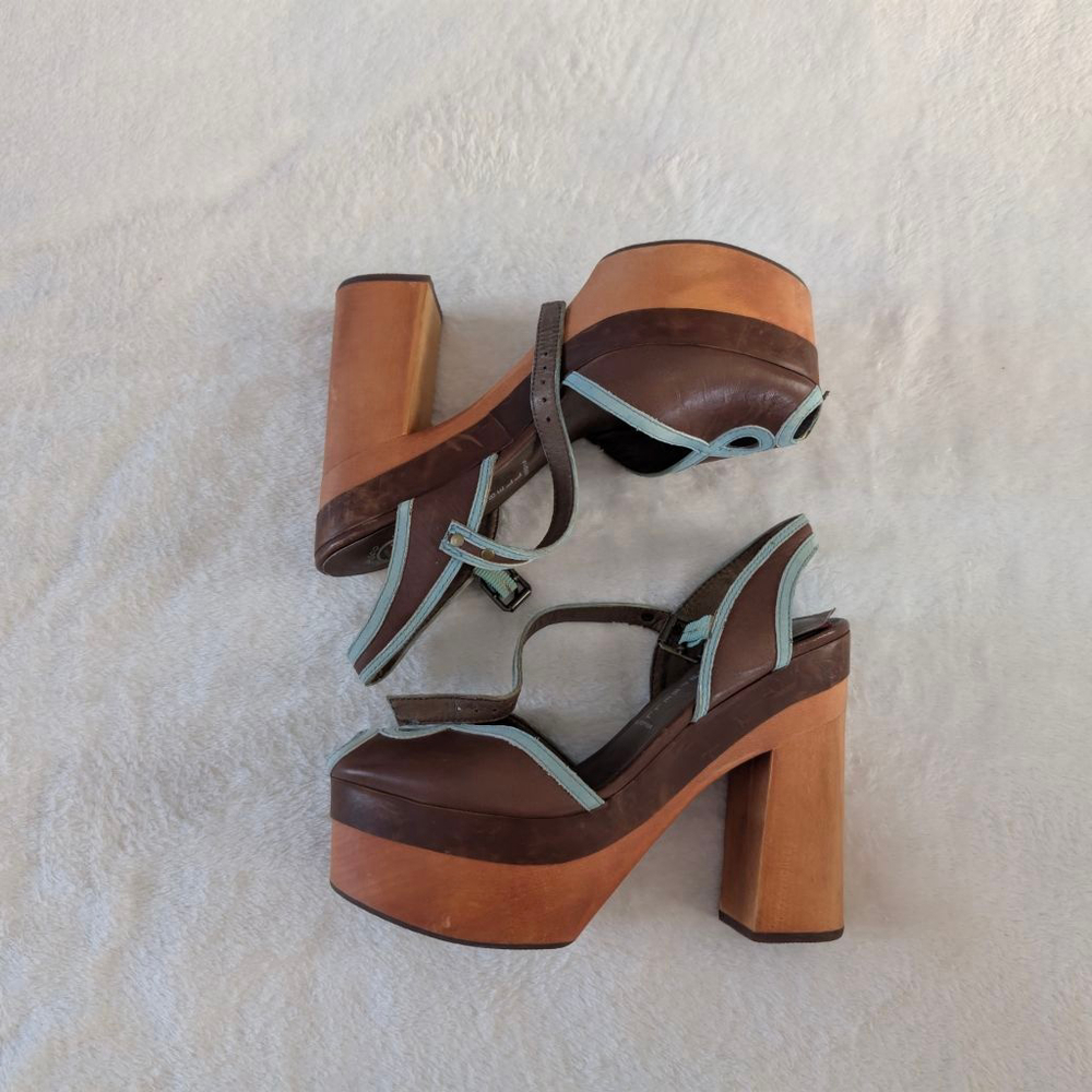Jeffrey Campbell Havana Last Brown & Blue Platform Sandals - Size 8 - Picture 7 of 13